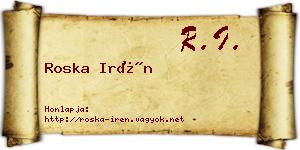 Roska Irén névjegykártya